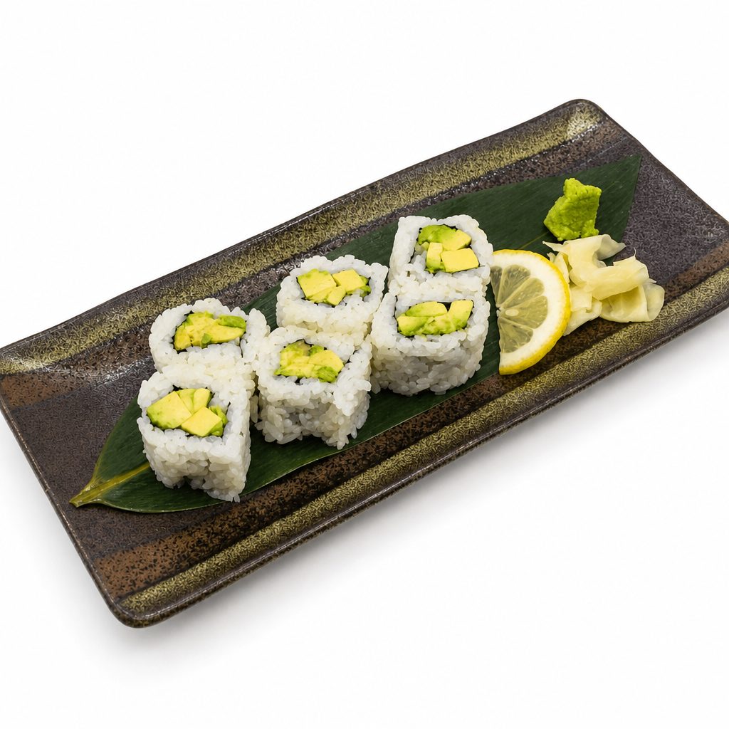 Avocado Maki w/ Rice Outside.