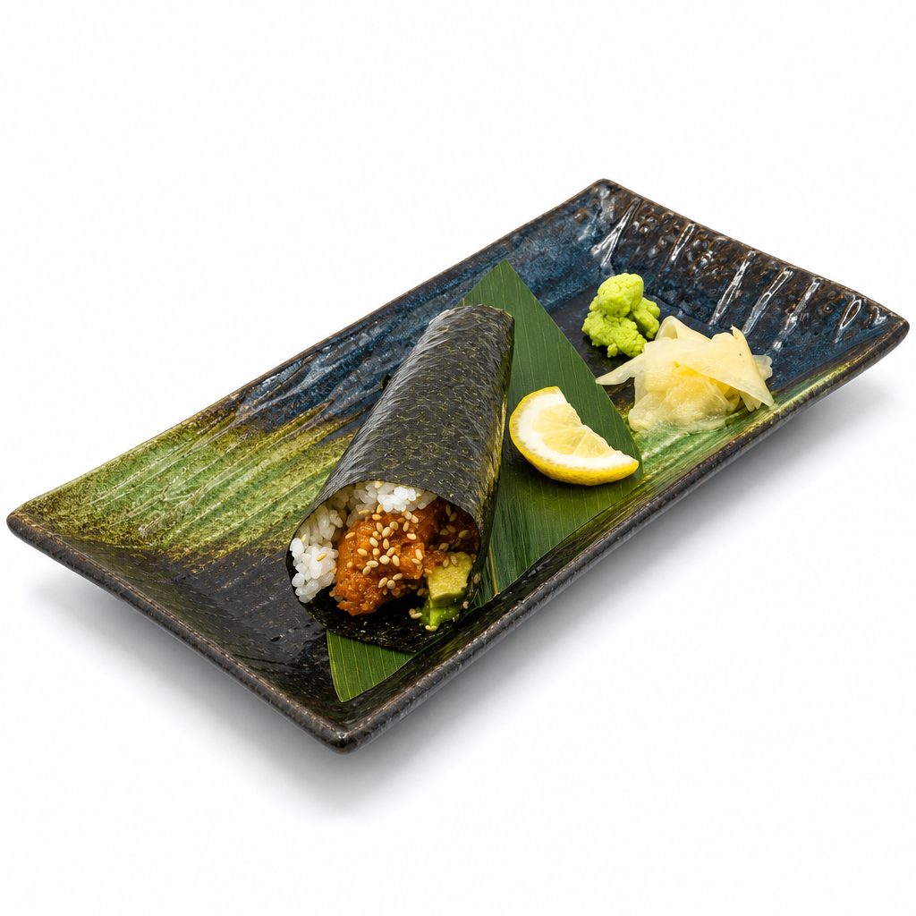 Spicy Hamachi Handroll.